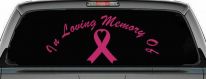 In Loving Memory Of Cancer Ribon Car or Truck Window Decal Sticker (Hot Pink)