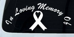 In Loving Memory Of Cancer Ribon Car or Truck Window Decal Sticker