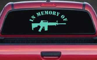 In Memory Of AR 15 Military Car or Truck Window Decal Sticker (Mint)