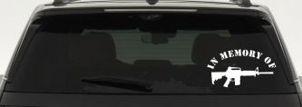 In Memory Of AR 15 Military Car or Truck Window Decal Sticker (White)