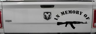 In Memory Of AK 47 Military Car or Truck Window Decal Sticker (Black)