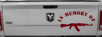 In Memory Of AK 47 Military Car or Truck Window Decal Sticker (Burgundy)