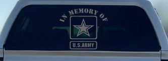 In Memory Of Army Military Car or Truck Window Vinyl Decal Sticker (Silver)