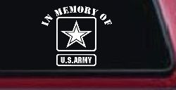 In Memory Of Army Military Car or Truck Window Decal Sticker