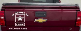 In Memory Of Army Military Car or Truck Window Vinyl Decal Sticker (White)