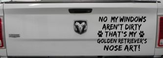 My Windows Aren't Dirty Golden Retriever Dog Car or Truck Window Vinyl Decal Sticker (Black)