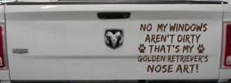My Windows Aren't Dirty Golden Retriever Dog Car or Truck Window Vinyl Decal Sticker (Brown)