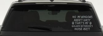 My Windows Aren't Dirty Golden Retriever Dog Car or Truck Window Vinyl Decal Sticker (Telegrey)