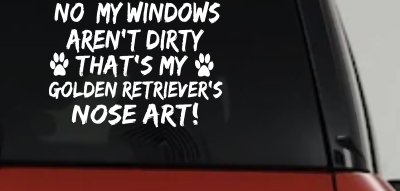 My Windows Aren't Dirty Golden Retriever Dog Car or Truck Window Vinyl Decal Sticker