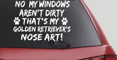 My Windows Aren't Dirty Golden Retriever Dog Car or Truck Window Vinyl Decal Sticker