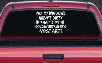 My Windows Arent Dirty Golden Retriever Dog Car or Truck Window Decal Sticker