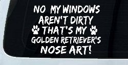 My Windows Arent Dirty Golden Retriever Dog Car or Truck Window Decal Sticker