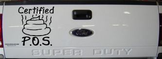 Certified POS Funny Car or Truck Window Decal Sticker (Black)