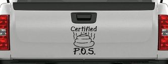 Certified POS Funny Car or Truck Window Decal Sticker (Black)