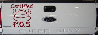 Certified POS Funny Car or Truck Window Decal Sticker (Burgundy)