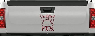 Certified POS Funny Car or Truck Window Decal Sticker (Purple Red)