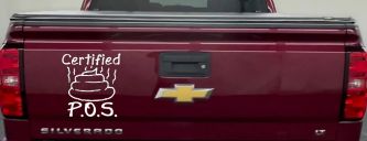 Certified POS Funny Car or Truck Window Decal Sticker (White)