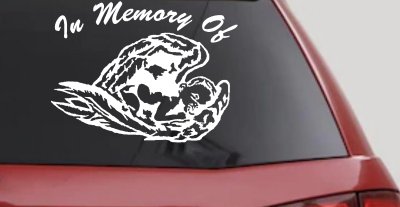 In Memory Of Angel Baby Christian Car or Truck Window Vinyl Decal Sticker