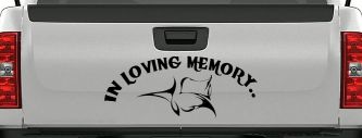In Loving Memory Of Tulip Rose Car or Truck Window Decal Sticker (Black)