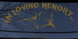 In Loving Memory Of Tulip Rose Car or Truck Window Decal Sticker (Gold)
