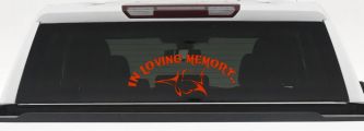 In Loving Memory Of Tulip Rose Car or Truck Window Decal Sticker (Orange Red)