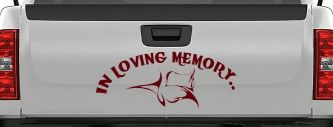 In Loving Memory Of Tulip Rose Car or Truck Window Decal Sticker (Purple Red)