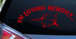 In Loving Memory Of Tulip Rose Car or Truck Window Decal Sticker (Red)