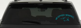 In Loving Memory Of Tulip Rose Car or Truck Window Decal Sticker (Turquoise Blue)