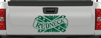 Redneck Banner Rebel Flag Country Car or Truck Window Vinyl Decal Sticker (Dark Green)