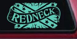 Redneck Banner Rebel Flag Country Car or Truck Window Decal Sticker (Mint)