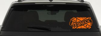 Redneck Banner Rebel Flag Country Car or Truck Window Decal Sticker (Orange)