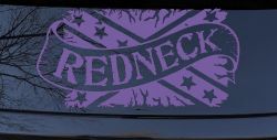 Redneck Banner Rebel Flag Country Car or Truck Window Decal Sticker (Purple)