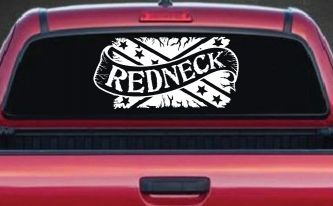 Redneck Banner Rebel Flag Country Car or Truck Window Decal Sticker