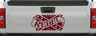 Rebel Banner Rebel Flag Country Car or Truck Window Decal Sticker (Purple Red)
