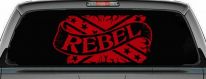 Rebel Banner Rebel Flag Country Car or Truck Window Decal Sticker (Red)