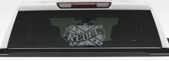 Rebel Banner Rebel Flag Country Car or Truck Window Decal Sticker (Telegrey)