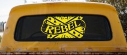 Rebel Banner Rebel Flag Country Car or Truck Window Decal Sticker (Yellow)