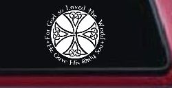 Celtic Cross John 3:16 God Loved the World Christian Car or Truck Window Decal Sticker
