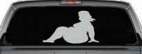 BBW Big And Beautiful Mud Flap Women Car or Truck Window Decal Sticker (Light Gray)