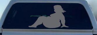 BBW Big And Beautiful Mud Flap Women Car or Truck Window Decal Sticker (Silver)