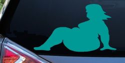 BBW Big And Beautiful Mud Flap Women Car or Truck Window Vinyl Decal Sticker (Turquoise)