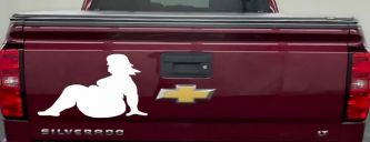 BBW Big And Beautiful Mud Flap Women Car or Truck Window Decal Sticker (White)