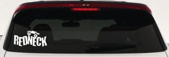 Redneck Truck Country Car or Truck Window Decal Sticker (White)