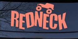 Redneck Jeep Country Car or Truck Window Vinyl Decal Sticker (Coral)