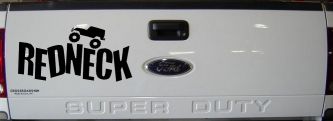 Redneck Jeep Country Car or Truck Window Decal Sticker (Matte Black)