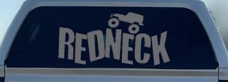 Redneck Jeep Country Car or Truck Window Decal Sticker (Silver)