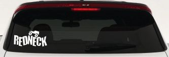 Redneck Jeep Country Car or Truck Window Vinyl Decal Sticker (White)