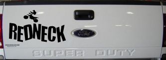 Redneck Dirtbike Country Car or Truck Window Decal Sticker (Black)