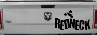 Redneck Dirtbike Country Car or Truck Window Decal Sticker (Black)