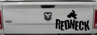 Redneck 4 Wheeler Country Car or Truck Window Decal Sticker (Black)